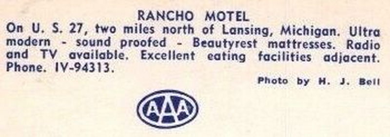 Apex One Motel (Rancho Motel, El Rancho Motel) - Vintage Postcard (newer photo)